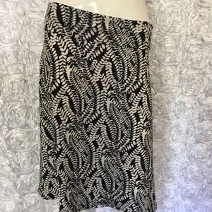 LuLaRoe B&W abstract leaf print Azure skirt